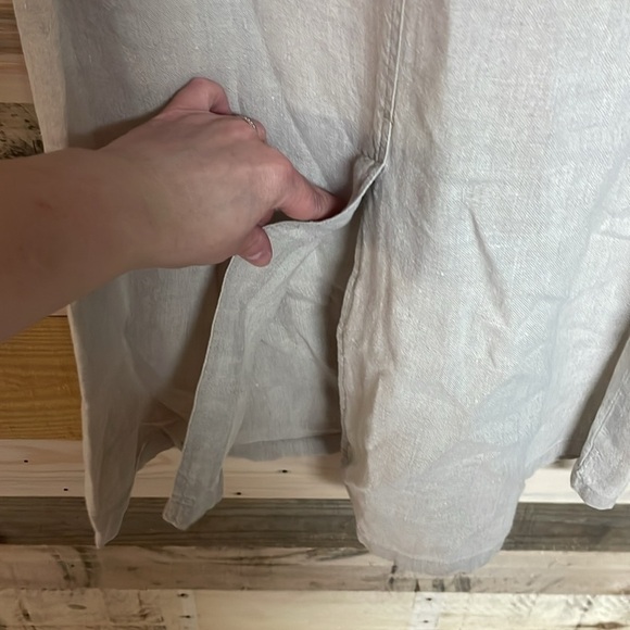 Eddie Bauer size 4 Light Beige Linen Button Down Lightweight A-line Maxi Skirt - Picture 11 of 12